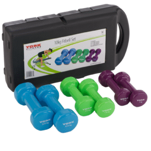 Premium FitnessTech Vinyl Dipped Dumbbell (Fitbell) 10 KG Set in a Case