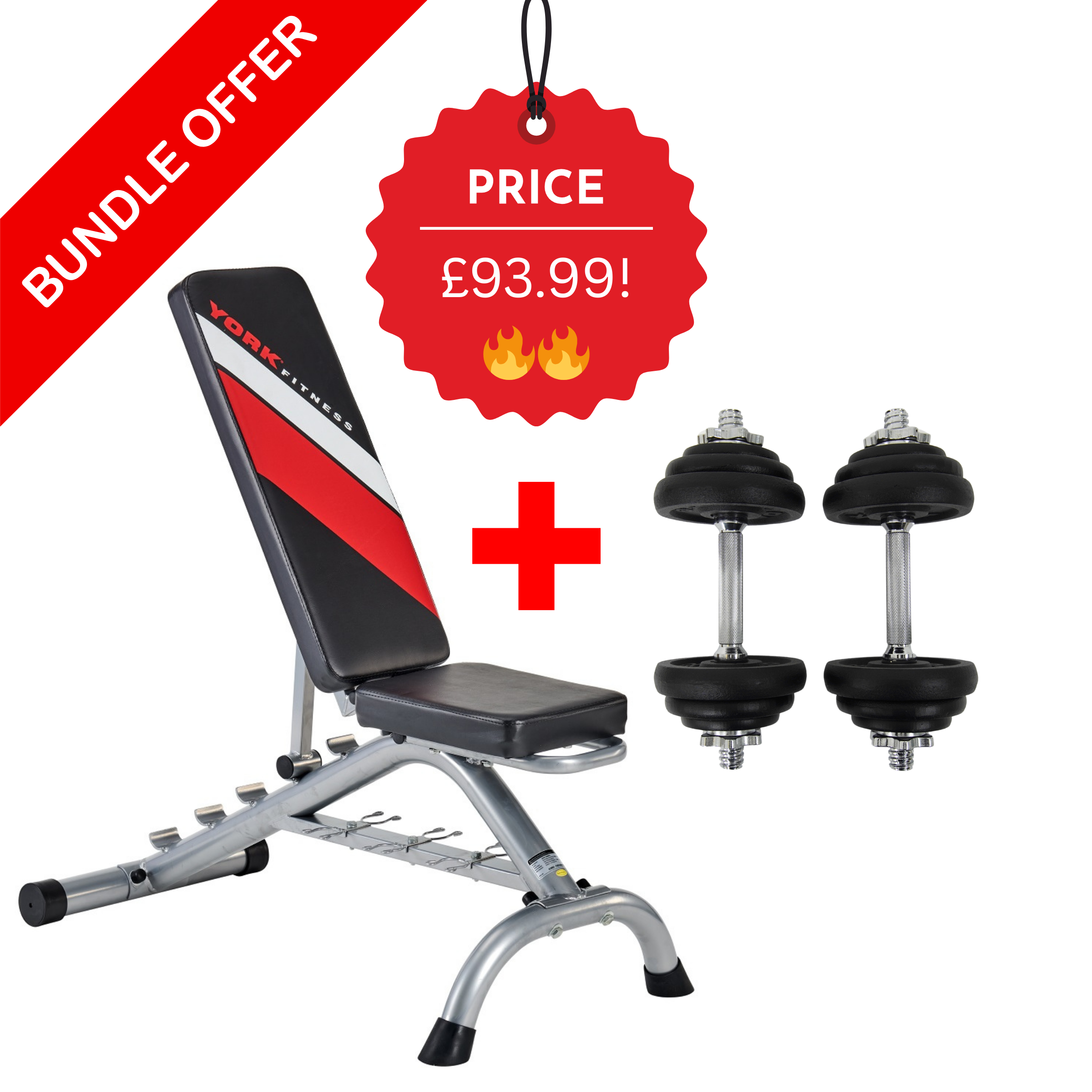 Fitness Black Edition Dumbbell Bench Set