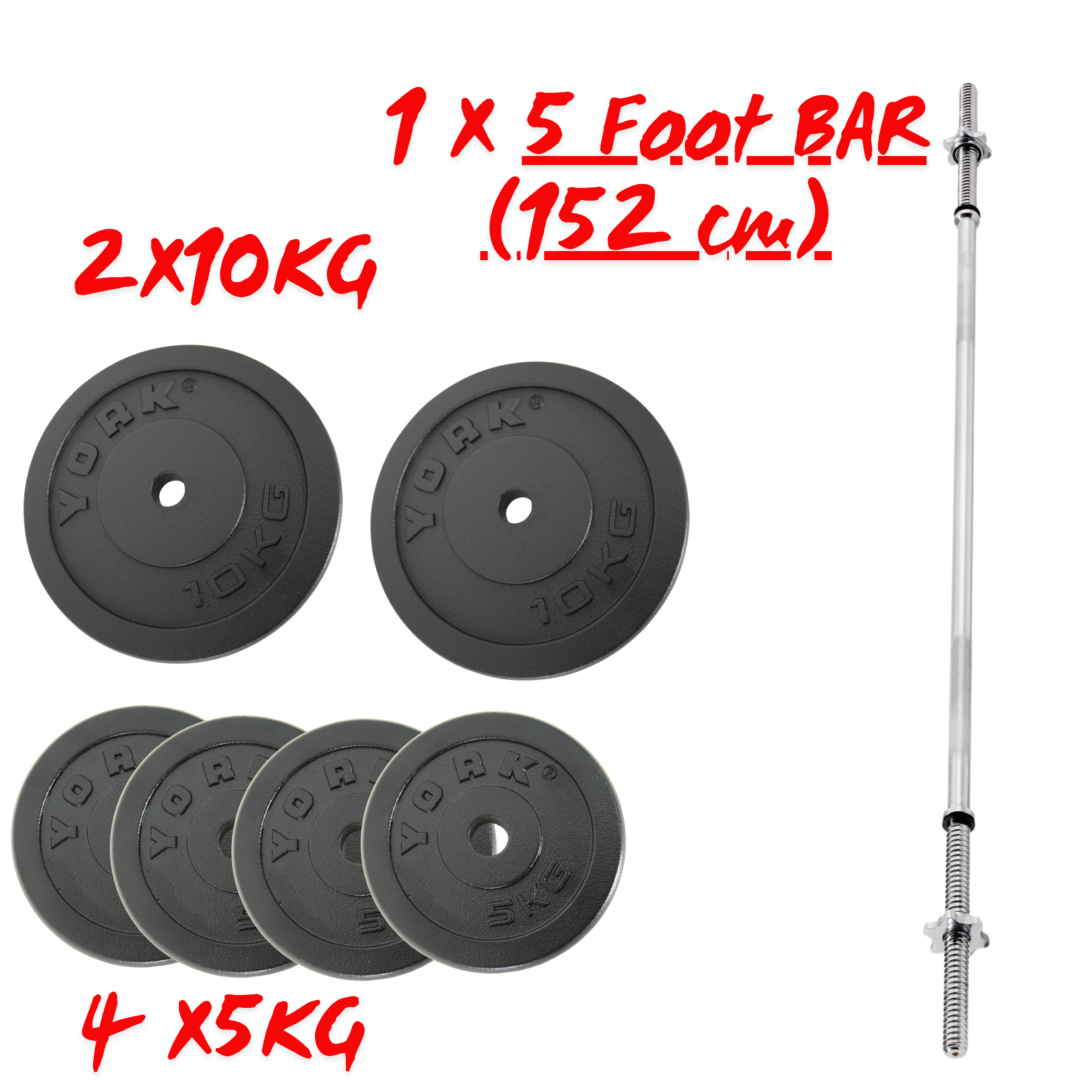 Fitness B501 Folding Barbell Bench Bundle Set - Image 2