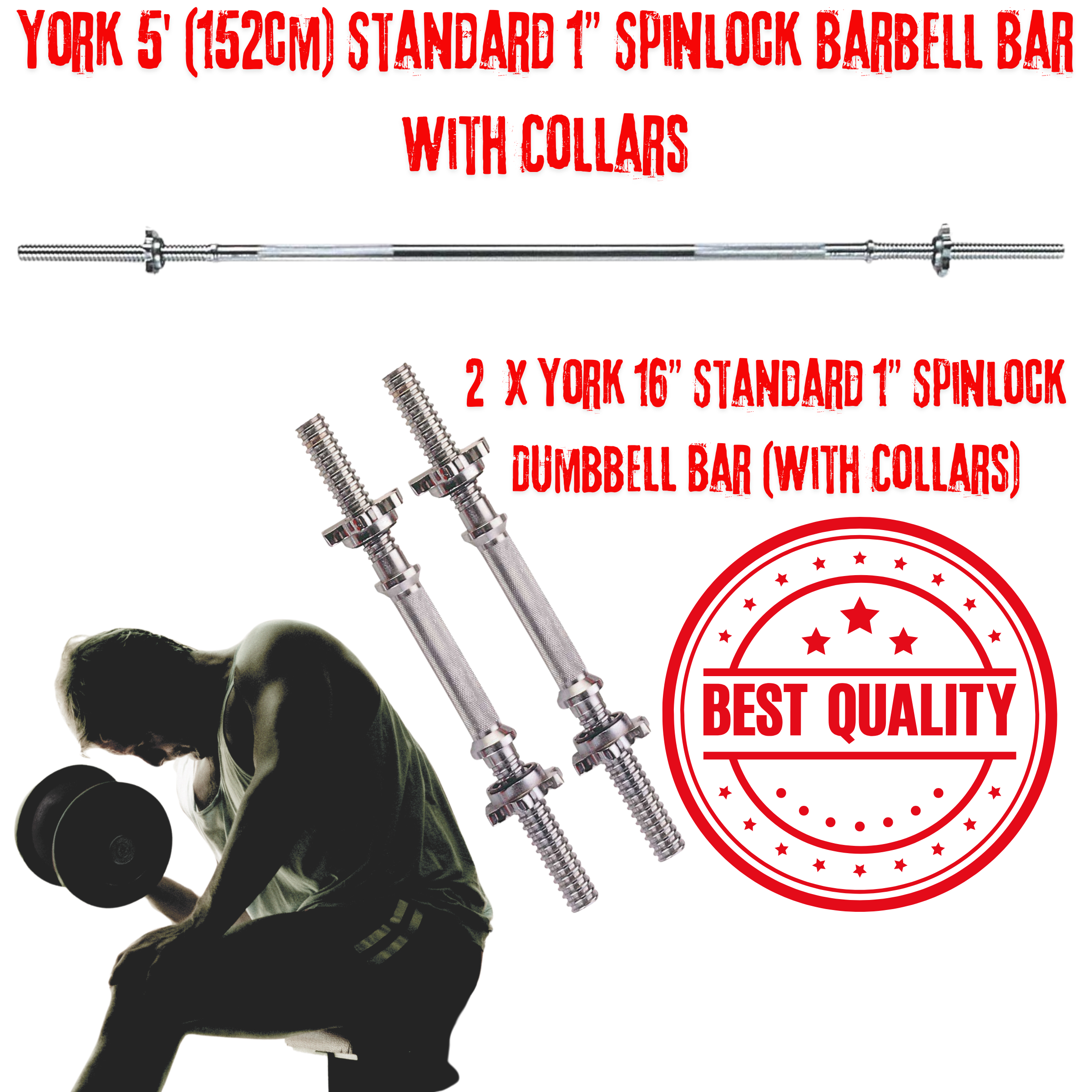 Barbell Weight Lifting Starter Set - Bench, Bars & 80kg Weights - Image 4
