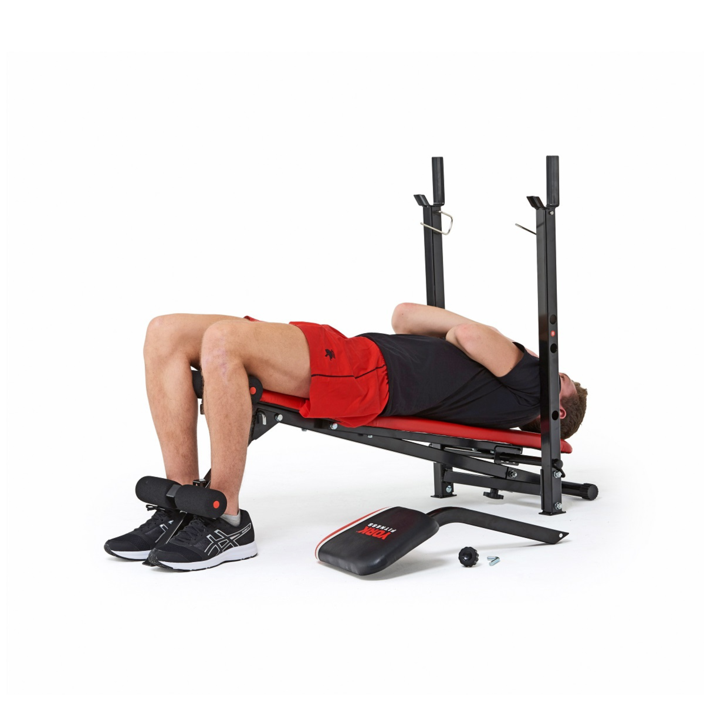 Fitness Warrior 2 in 1 Folding Bench Bundle - Plates -bars included! - Image 3