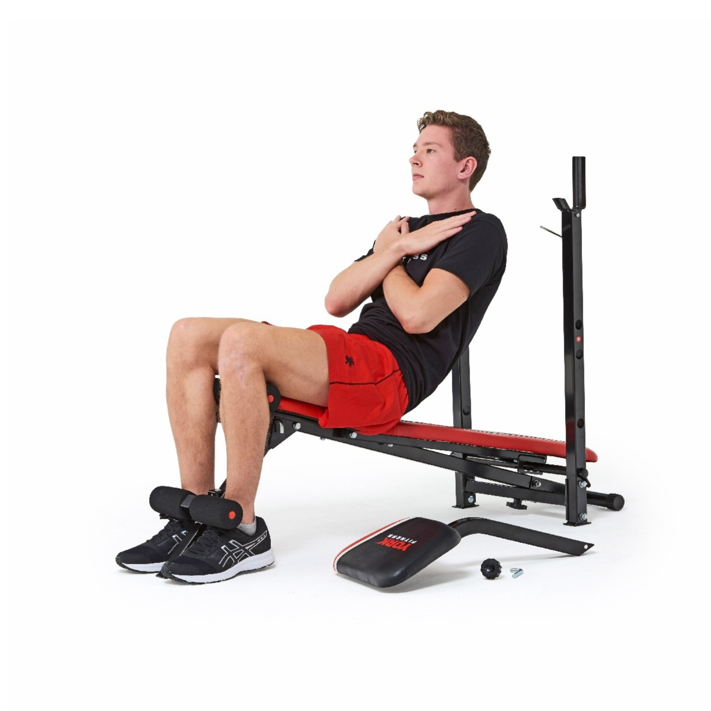 Fitness Warrior 2 in 1 Folding Bench Bundle - Plates -bars included! - Image 4