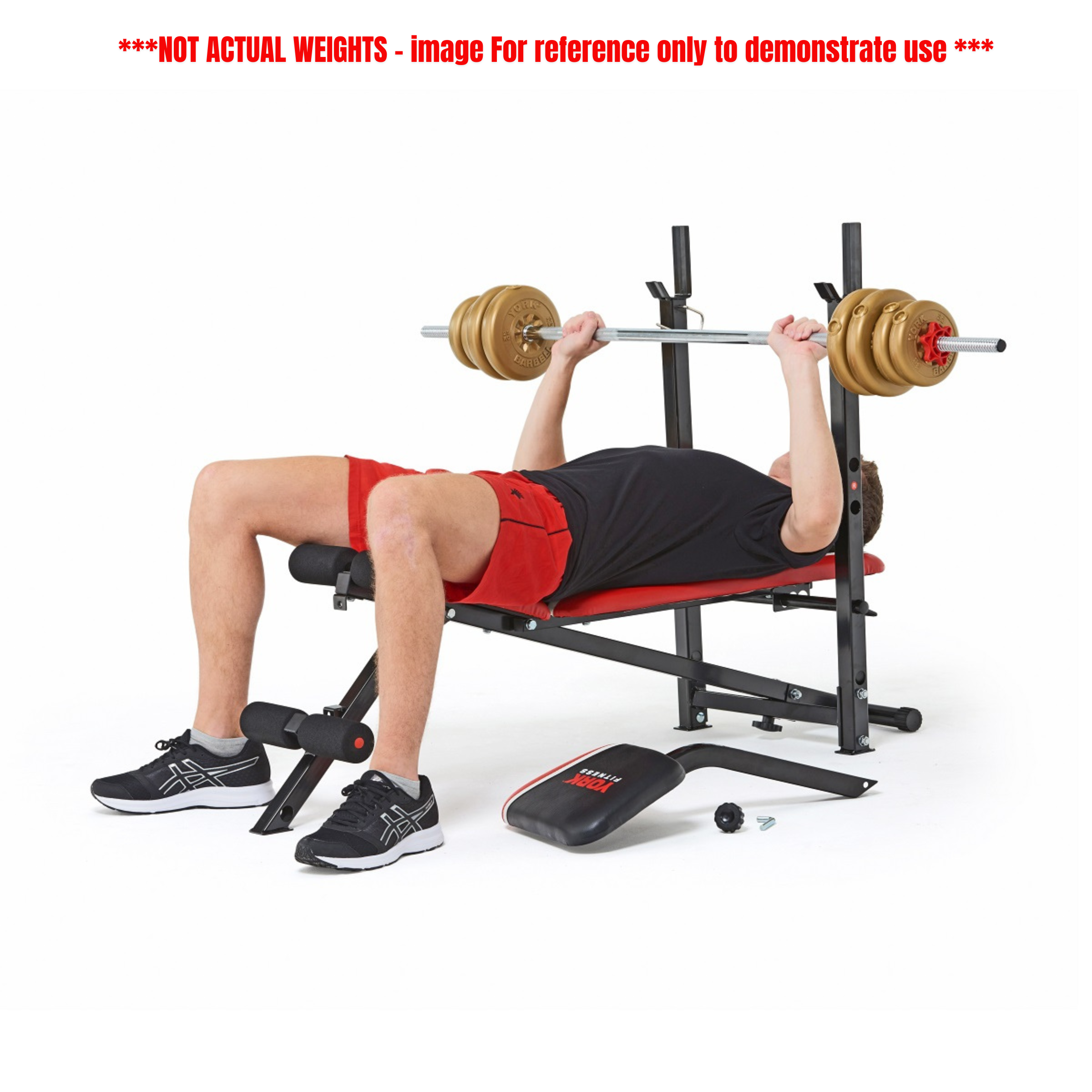 Fitness Warrior 2 in 1 Folding Bench Bundle - Plates -bars included! - Image 5