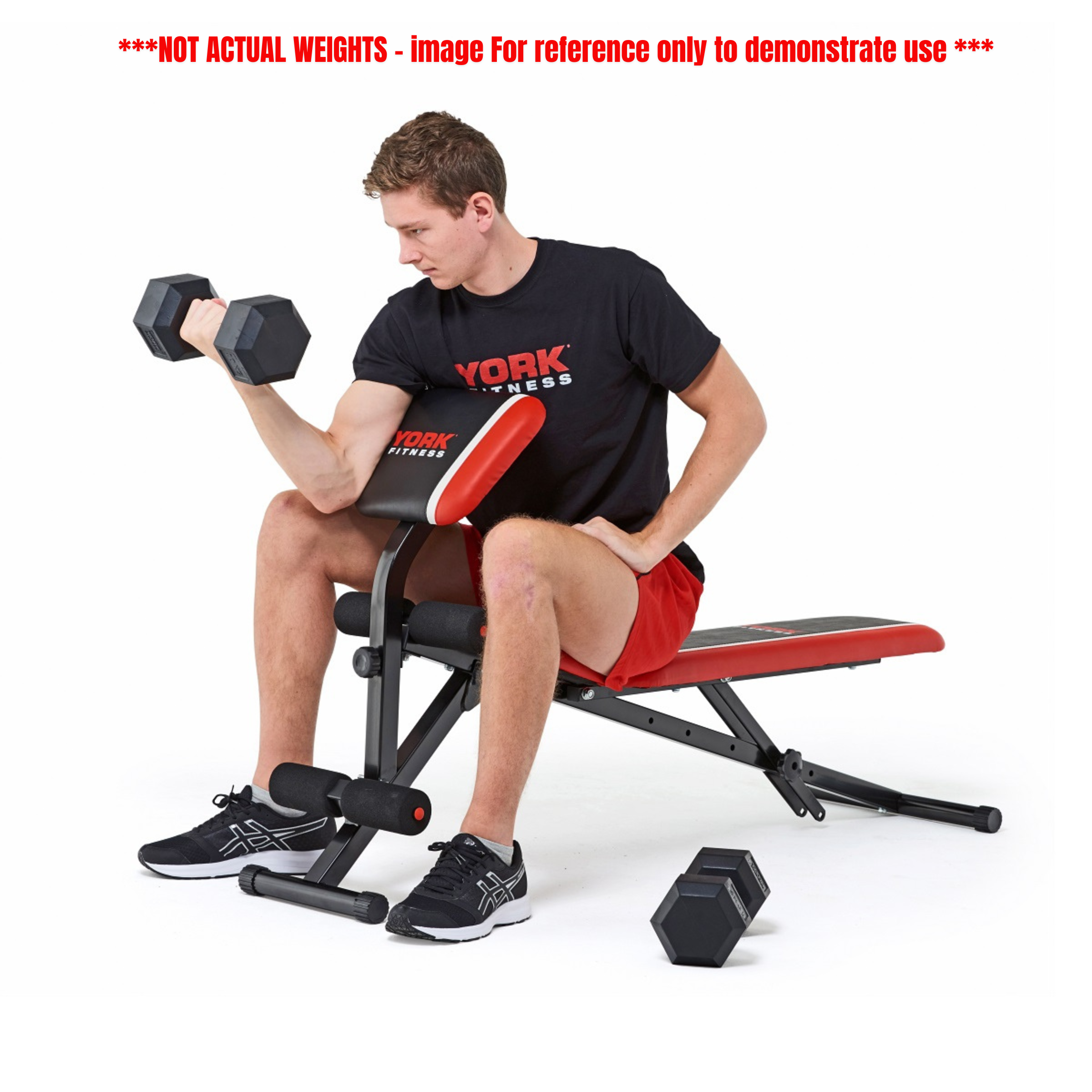 Fitness Warrior 2 in 1 Folding Bench Bundle - Plates -bars included! - Image 6