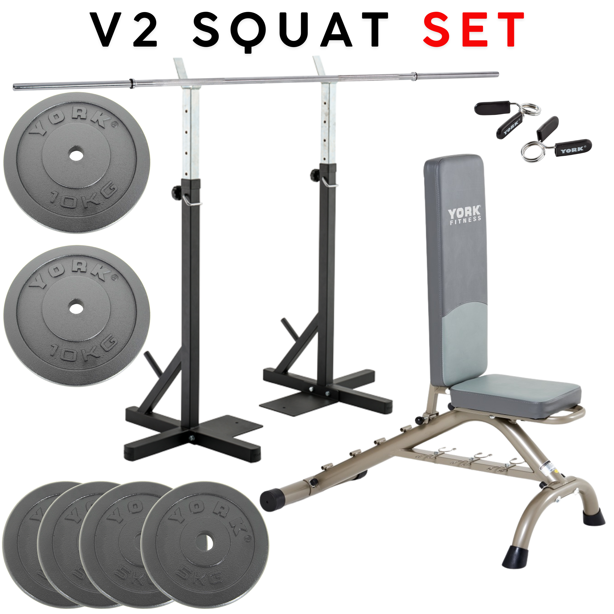 Fitness Home V2 Squat Set - Plain Bar version