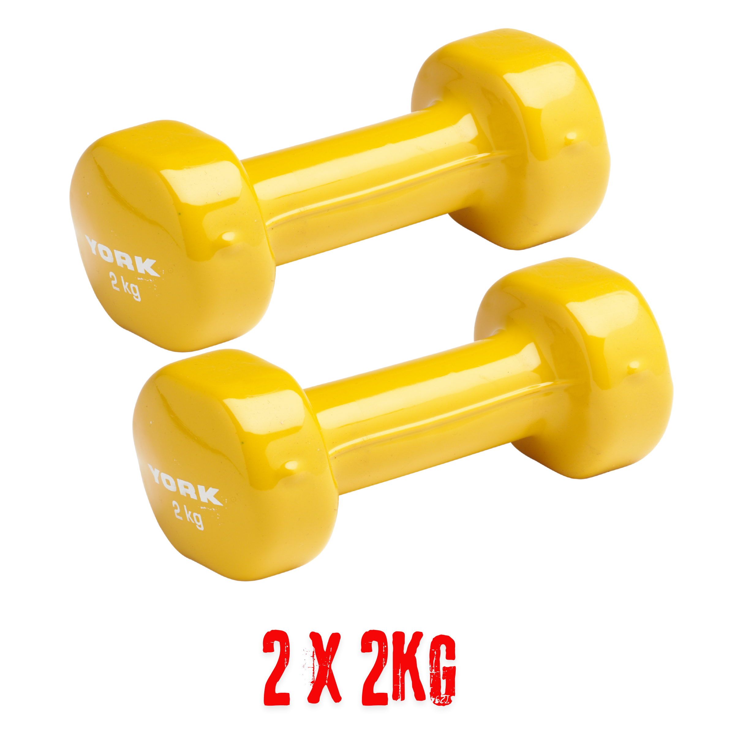 Premium FitnessTech 2x2kg Vinyl Dipped Dumbbells (Fitbells)