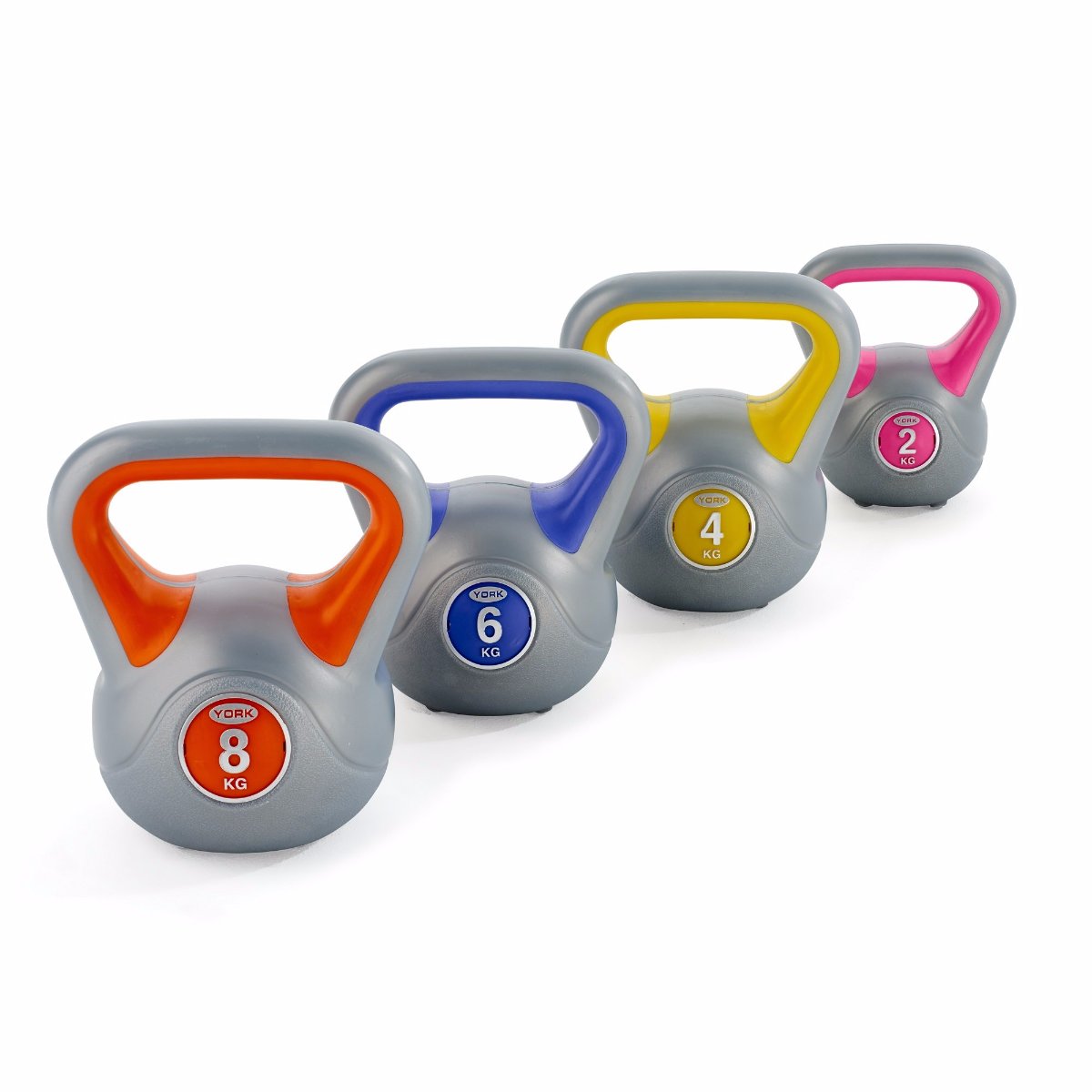 Premium FitnessTech Vinyl Kettlebell Set | 2 KG, 4 KG, 6 KG, 8 KG
