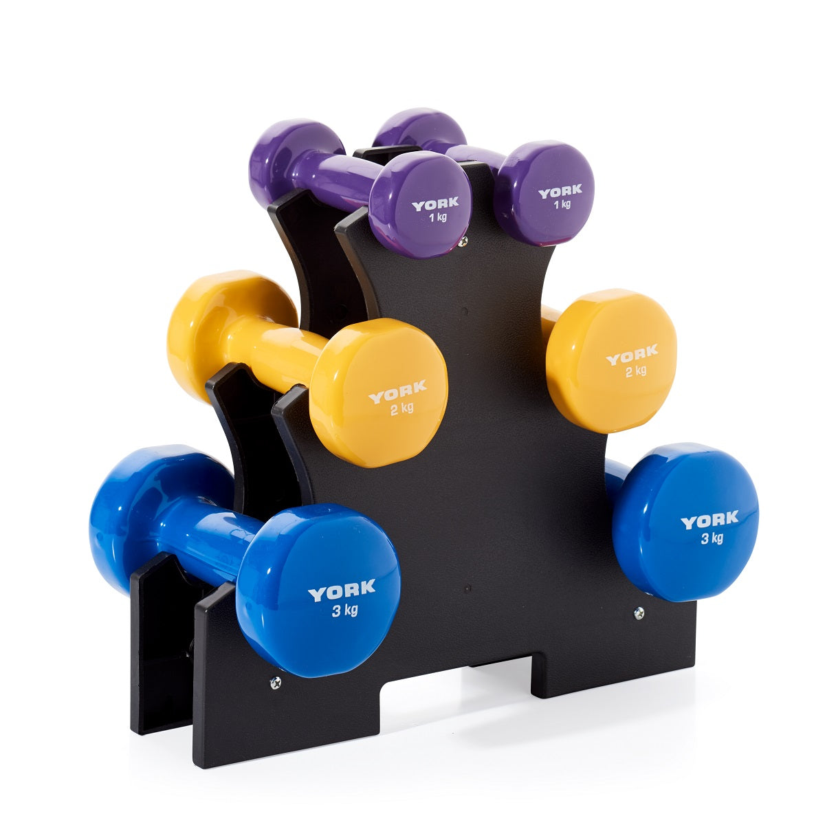 Premium FitnessTech Vinyl Dipped Dumbbell 12 KG Set with Stand