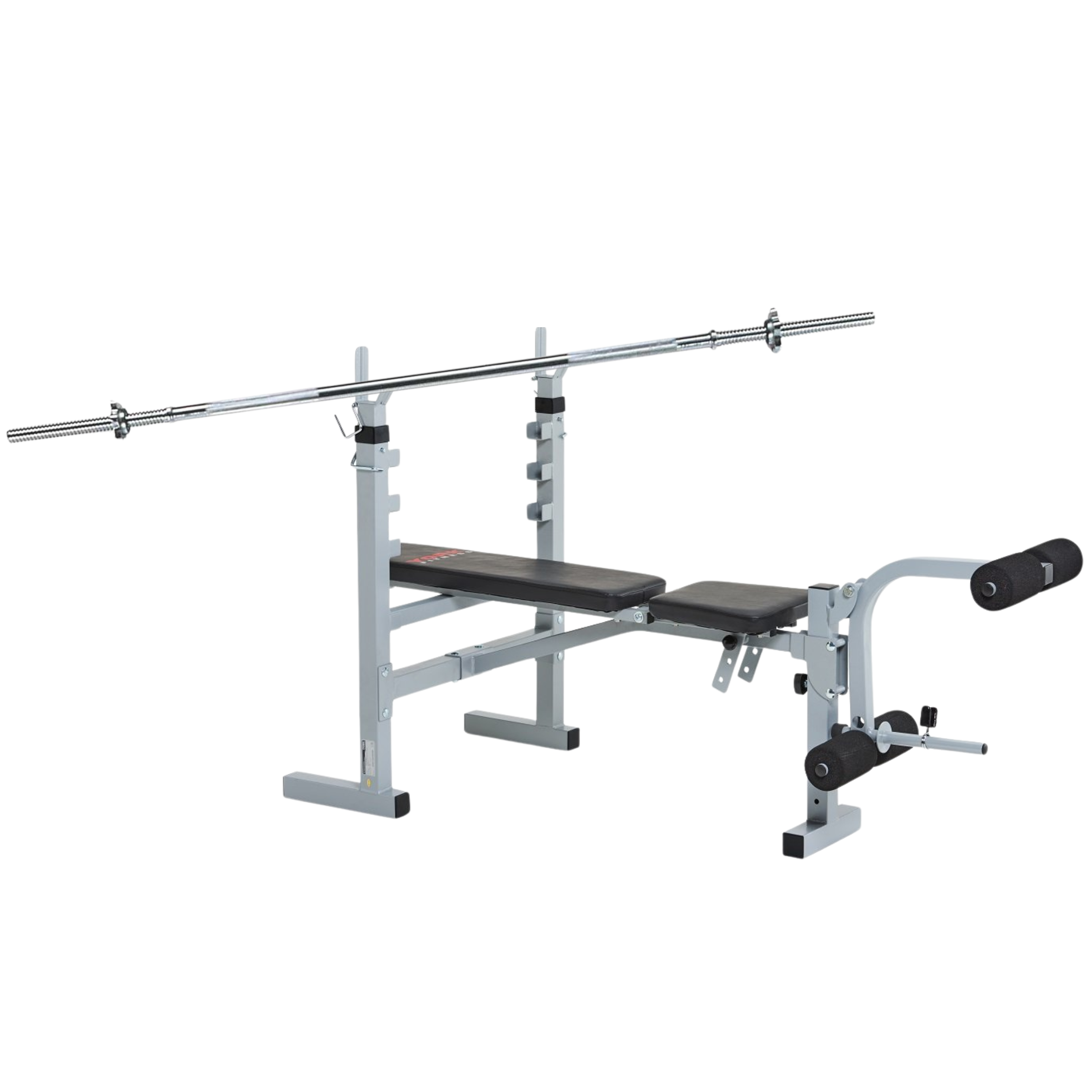Barbell Weight Lifting Starter Set - Bench + LAT Attachment , Bars & 80kg Weights - Image 6